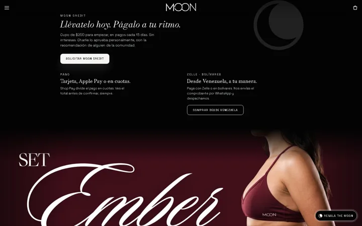 Home de THE MOON en computadora: Moon Credit y Set Ember
